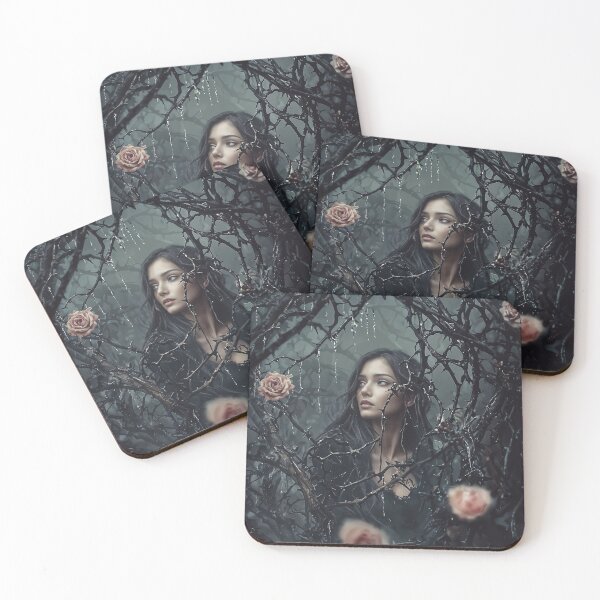 Item preview, Ensnared in Elegance: A Maiden Among Thorned Roses designed and sold by oanaunciuleanu.