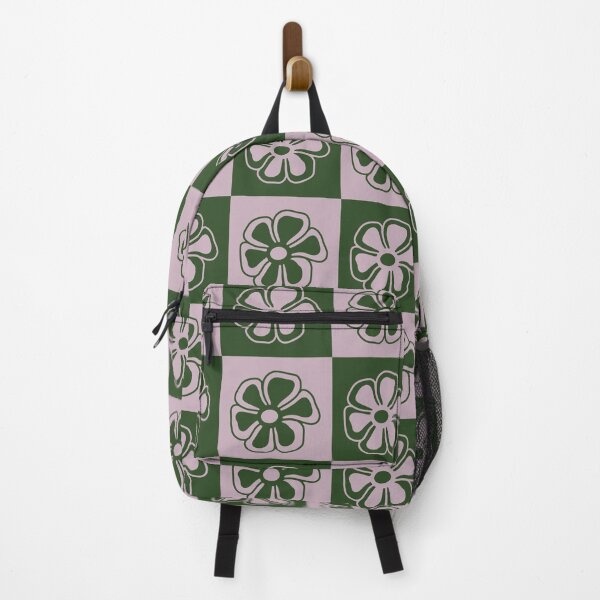 Item preview, Flower Power Checkers| Green + Purple | Artwork by Julia Healy designed and sold by Julia Healy.