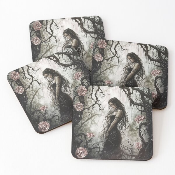 Item preview, Ensnared in Elegance: A Maiden Among Thorned Roses designed and sold by oanaunciuleanu.