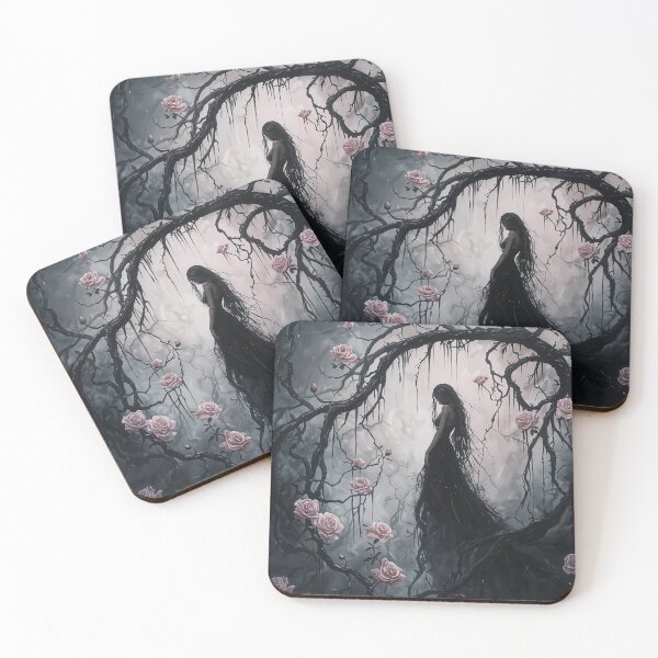 Item preview, Ensnared in Elegance: A Maiden Among Thorned Roses designed and sold by oanaunciuleanu.