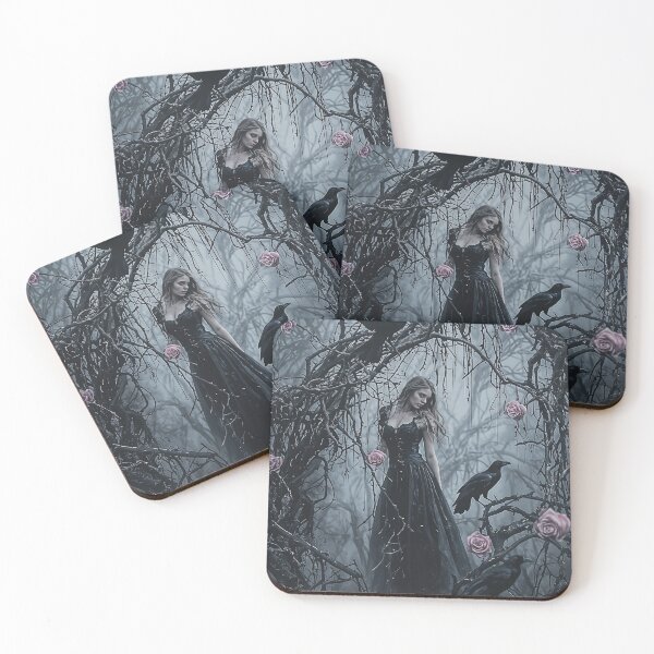 Item preview, Ensnared in Elegance: A Maiden Among Thorned Roses designed and sold by oanaunciuleanu.