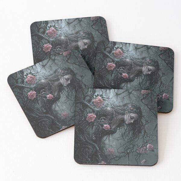 Item preview, Ensnared in Elegance: A Maiden Among Thorned Roses designed and sold by oanaunciuleanu.