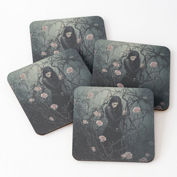 Item preview, Ensnared in Elegance: A Maiden Among Thorned Roses designed and sold by oanaunciuleanu.