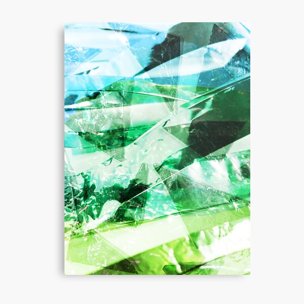 Aperçu de l'œuvre Couches de photographie abstraites en aluminium bleu-vert créée et vendue par lynnbowersart.