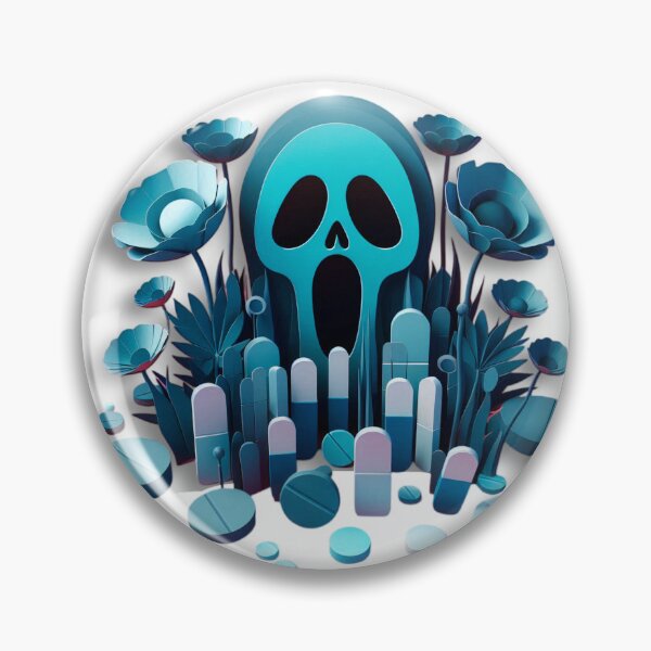 Item preview, Surreal Addiction Horror Poppy Opiate Drugs Pills Poppies Skull, Muerte Cemetery  designed and sold by SomniferumWars.