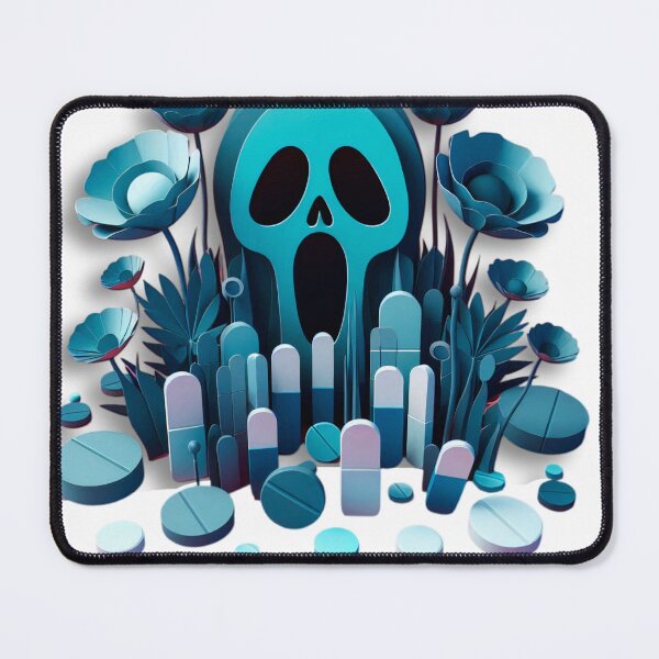 Item preview, Surreal Addiction Horror Poppy Opiate Drugs Pills Poppies Skull, Muerte Cemetery  designed and sold by SomniferumWars.
