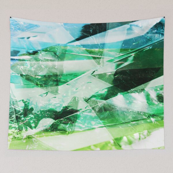 Item preview, Blue Green Abstract Aluminium Foil Photograph Layers designed and sold by lynnbowersart.