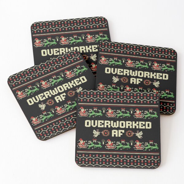 Item preview, Overworked af Funny Ugly Christmas Sweater Shirt designed and sold by AuroraIllArena.