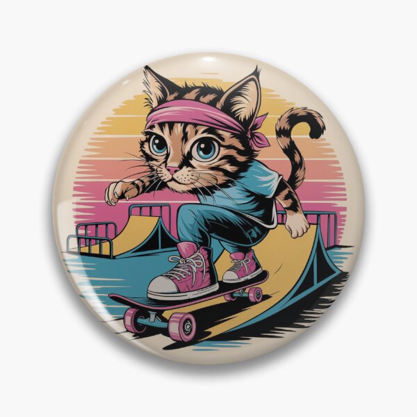 Item preview, 80's style skater cat  designed and sold by BooWearBer.