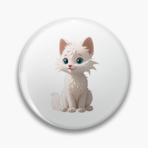 Item preview, Curious White Cat with Blue Eyes designed and sold by Sticking  With Us.