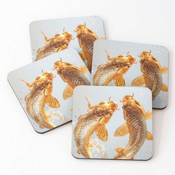 Item preview, Golden Koi Fish on White Background, Symbol of Prosperity designed and sold by Piotrek0001.
