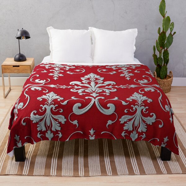 Item preview, Red & Silver Ombre Damask  designed and sold by DesignsByPrnces.