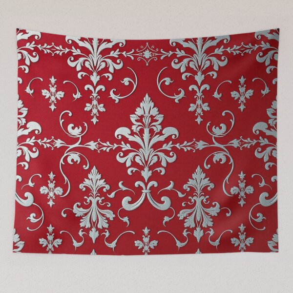 Item preview, Red & Silver Ombre Damask  designed and sold by DesignsByPrnces.
