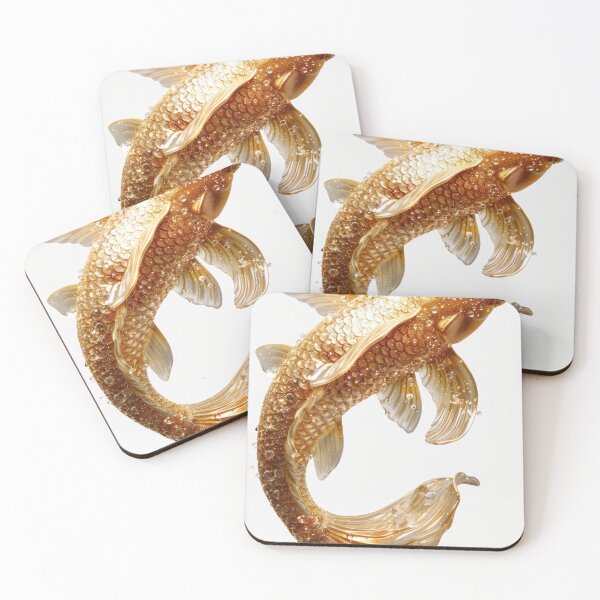 Item preview, Golden Koi Fish on White Background, Symbol of Prosperity designed and sold by Piotrek0001.