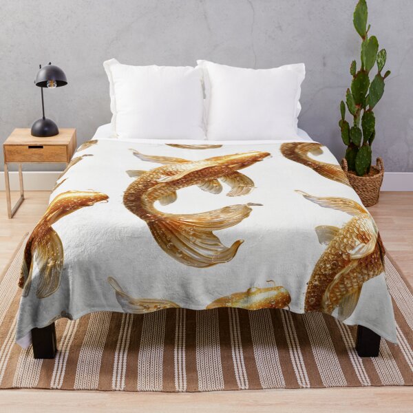 Item preview, Golden Koi Fish on White Background, Symbol of Prosperity designed and sold by Piotrek0001.
