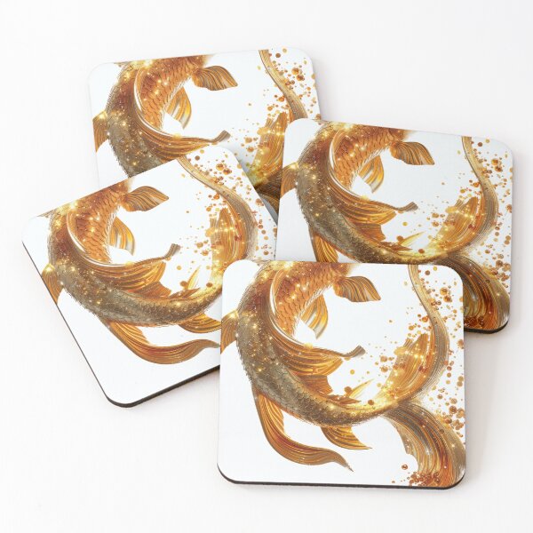 Item preview, Golden Koi Fish on White Background, Symbol of Prosperity designed and sold by Piotrek0001.
