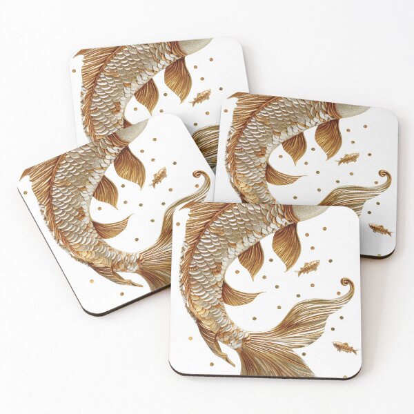 Item preview, Golden Koi Fish on White Background, Symbol of Prosperity designed and sold by Piotrek0001.