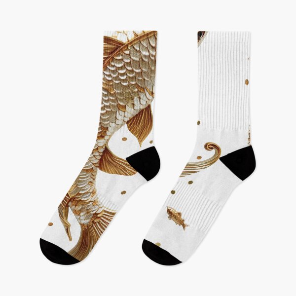 Item preview, Golden Koi Fish on White Background, Symbol of Prosperity designed and sold by Piotrek0001.