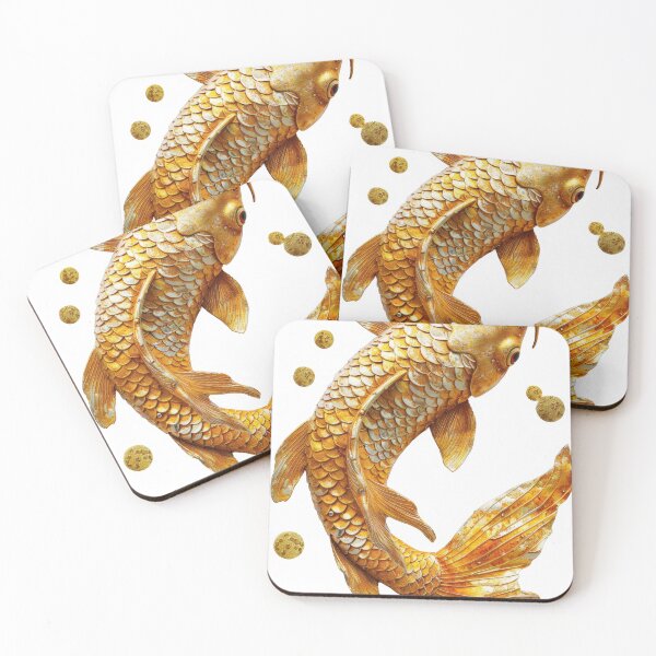 Item preview, Golden Koi Fish on White Background, Symbol of Prosperity designed and sold by Piotrek0001.