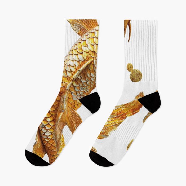 Item preview, Golden Koi Fish on White Background, Symbol of Prosperity designed and sold by Piotrek0001.