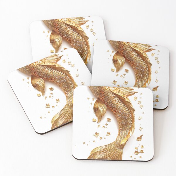 Item preview, Golden Koi Fish on White Background, Symbol of Prosperity designed and sold by Piotrek0001.
