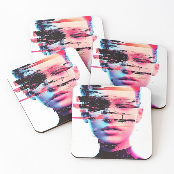 Item preview, Digital Glitch Portrait: Futuristic Face in Fragments designed and sold by Studio Axis.