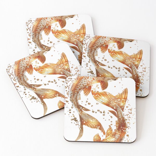 Item preview, Golden Koi Fish on White Background, Symbol of Prosperity designed and sold by Piotrek0001.
