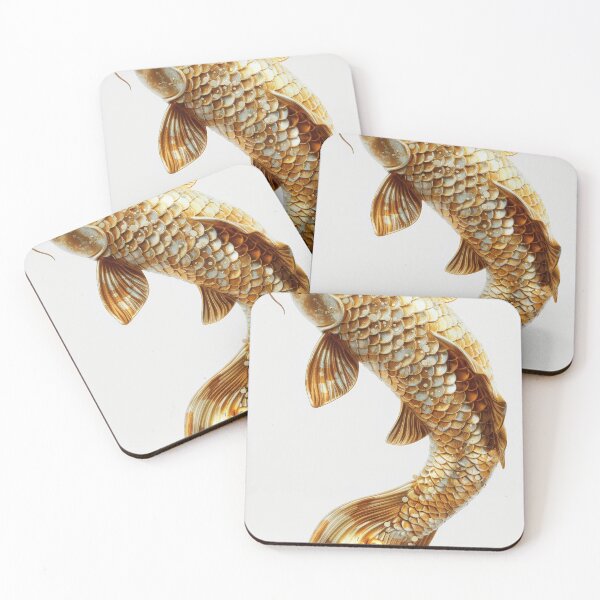 Item preview, Golden Koi Fish on White Background, Symbol of Prosperity designed and sold by Piotrek0001.