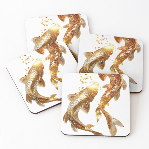Item preview, Golden Koi Fish on White Background, Symbol of Prosperity designed and sold by Piotrek0001.