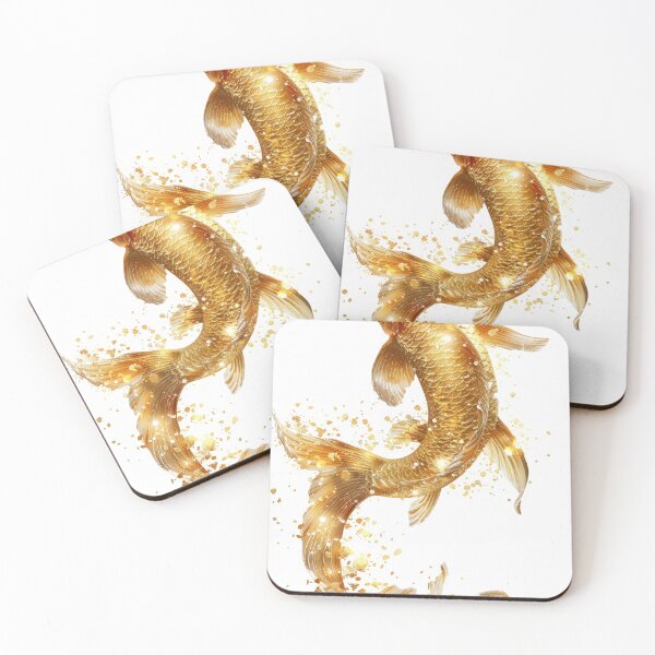 Item preview, Golden Koi Fish on White Background, Symbol of Prosperity designed and sold by Piotrek0001.