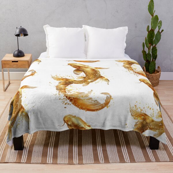 Item preview, Golden Koi Fish on White Background, Symbol of Prosperity designed and sold by Piotrek0001.