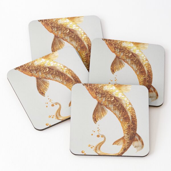 Item preview, Golden Koi Fish on White Background, Symbol of Prosperity designed and sold by Piotrek0001.