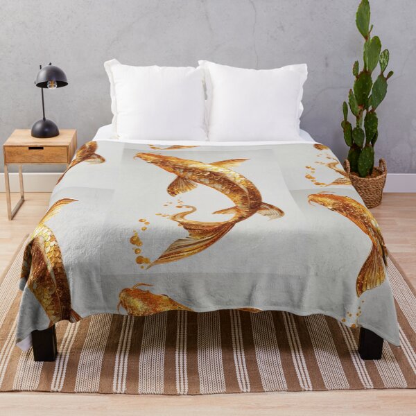Item preview, Golden Koi Fish on White Background, Symbol of Prosperity designed and sold by Piotrek0001.