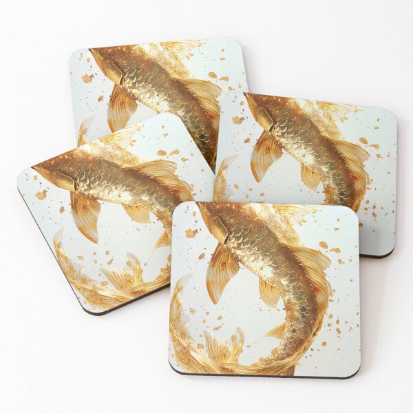 Item preview, Golden Koi Fish on White Background, Symbol of Prosperity designed and sold by Piotrek0001.
