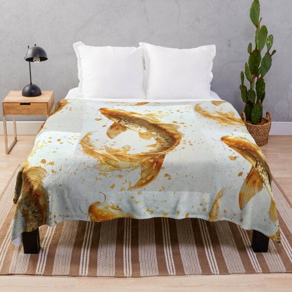 Item preview, Golden Koi Fish on White Background, Symbol of Prosperity designed and sold by Piotrek0001.