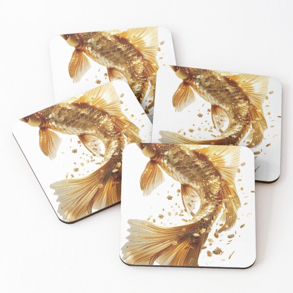 Item preview, Golden Koi Fish on White Background, Symbol of Prosperity designed and sold by Piotrek0001.