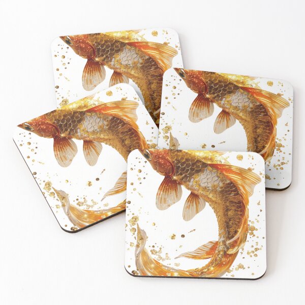 Item preview, Golden Koi Fish on White Background, Symbol of Prosperity designed and sold by Piotrek0001.