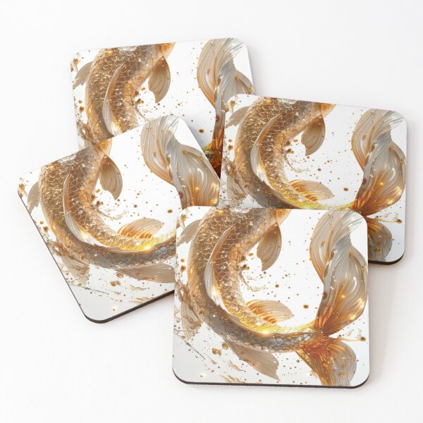 Item preview, Golden Koi Fish on White Background, Symbol of Prosperity designed and sold by Piotrek0001.