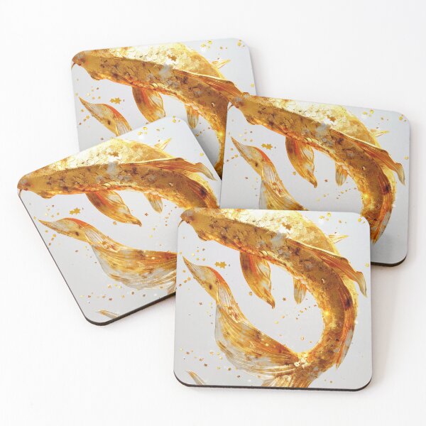 Item preview, Golden Koi Fish on White Background, Symbol of Prosperity designed and sold by Piotrek0001.