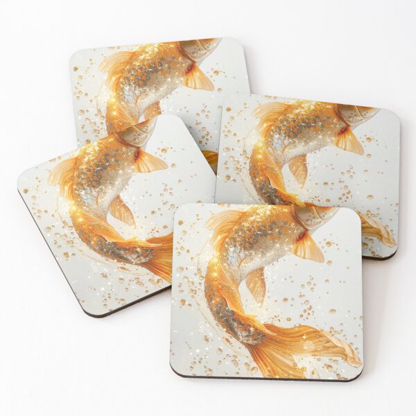 Item preview, Golden Koi Fish on White Background, Symbol of Prosperity designed and sold by Piotrek0001.