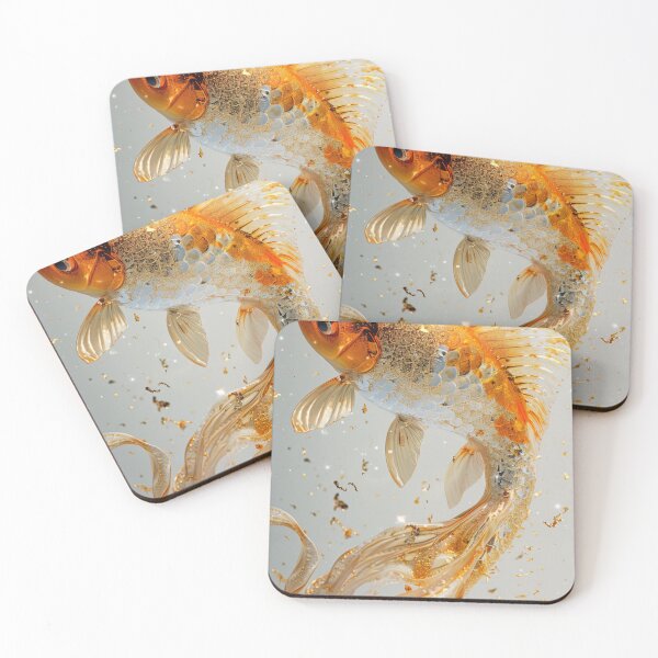 Item preview, Golden Koi Fish on White Background, Symbol of Prosperity designed and sold by Piotrek0001.