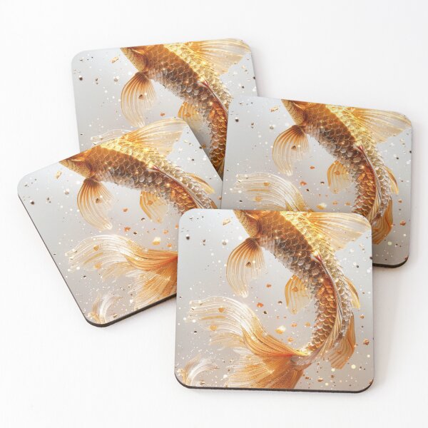 Item preview, Golden Koi Fish on White Background, Symbol of Prosperity designed and sold by Piotrek0001.