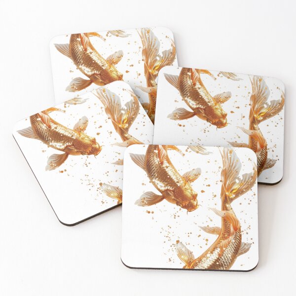 Item preview, Golden Koi Fish on White Background, Symbol of Prosperity designed and sold by Piotrek0001.