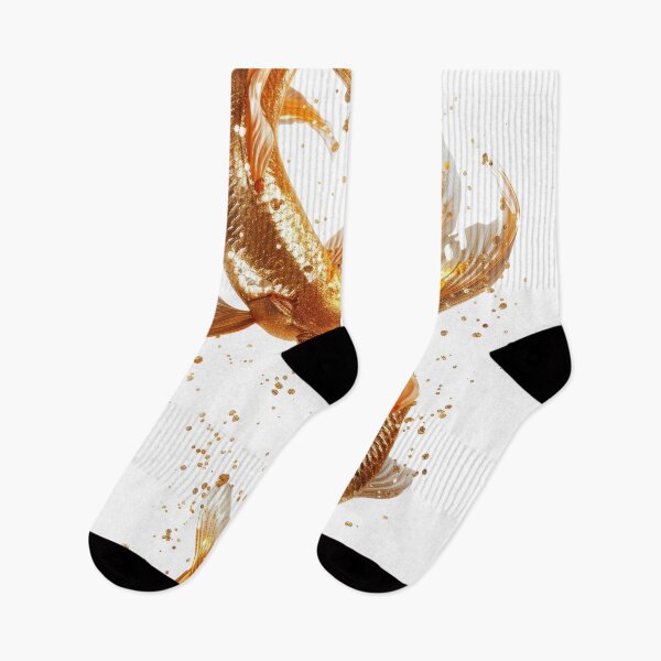 Item preview, Golden Koi Fish on White Background, Symbol of Prosperity designed and sold by Piotrek0001.