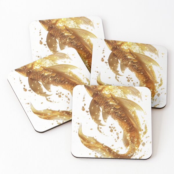 Item preview, Golden Koi Fish on White Background, Symbol of Prosperity designed and sold by Piotrek0001.
