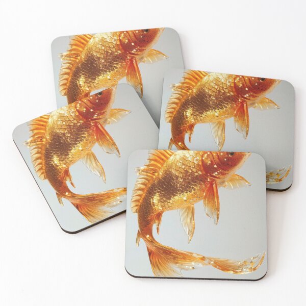 Item preview, Golden Koi Fish on White Background, Symbol of Prosperity designed and sold by Piotrek0001.