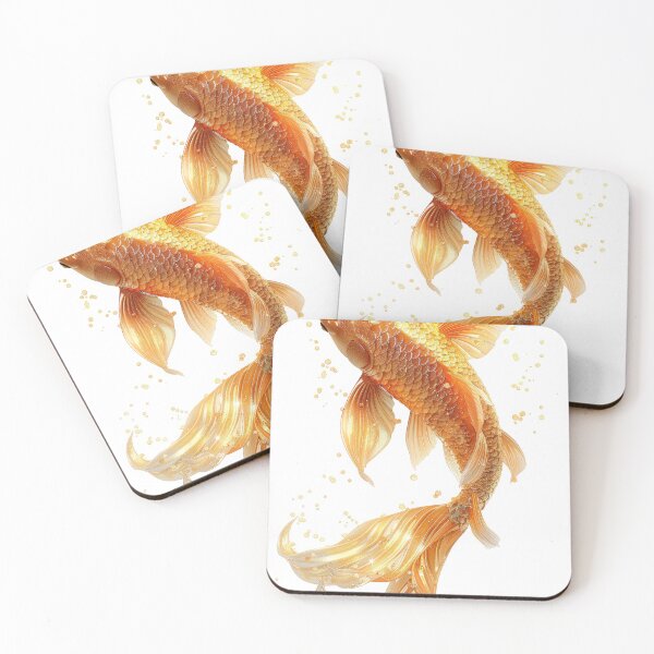 Item preview, Golden Koi Fish on White Background, Symbol of Prosperity designed and sold by Piotrek0001.