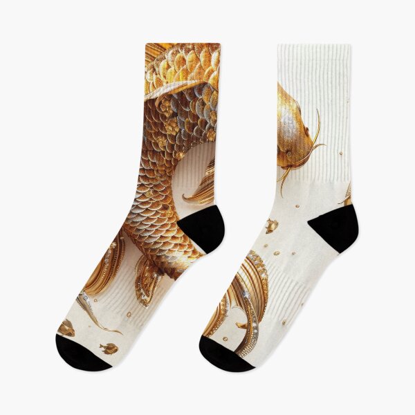 Item preview, Golden Koi Fish on White Background, Symbol of Prosperity designed and sold by Piotrek0001.