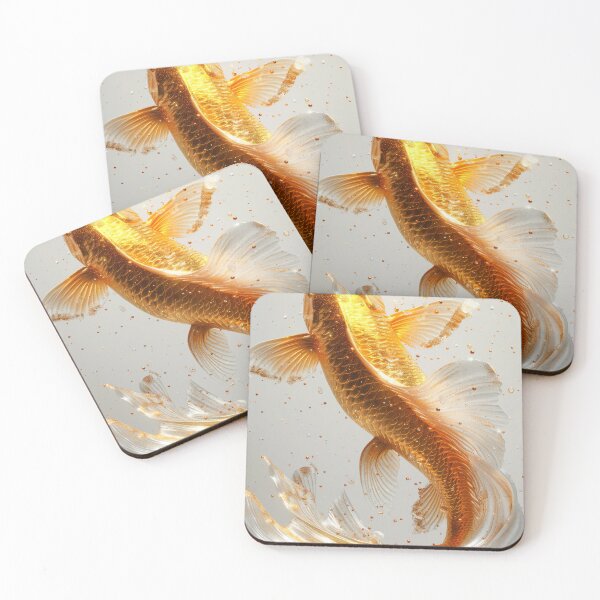 Item preview, Golden Koi Fish on White Background, Symbol of Prosperity designed and sold by Piotrek0001.