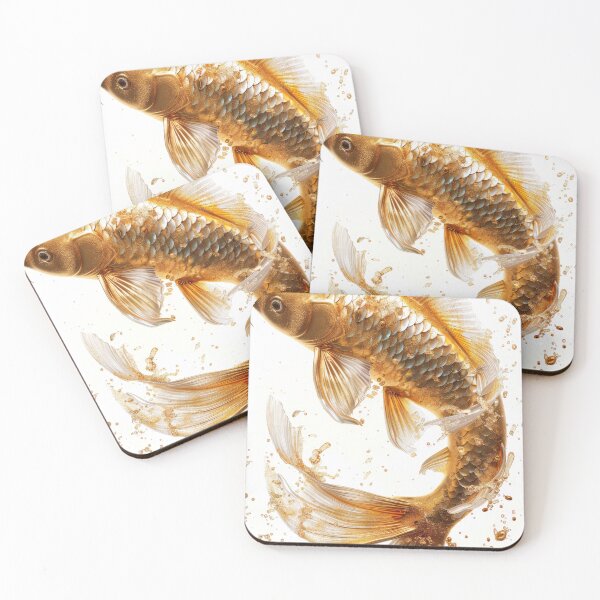 Item preview, Golden Koi Fish on White Background, Symbol of Prosperity designed and sold by Piotrek0001.